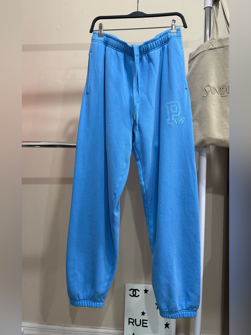 Victoria’s Secret PINK Blue Fleece Jogger Sweatpants M NWT Y2K Lounge